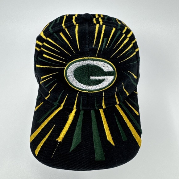 Vintage Green Bay Packers 90's Cap Hat Shock Wave Drew‎ Pearson Fireworks Splash